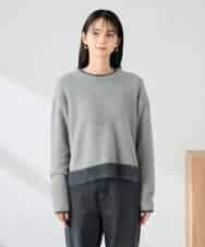 K2FLA32049 a.v.v(アー・ヴェ・ヴェ) フェザーヤーンバイカラーニット ピンク