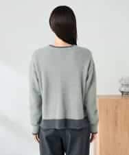 K2FLA32049 a.v.v(アー・ヴェ・ヴェ) フェザーヤーンバイカラーニット ピンク