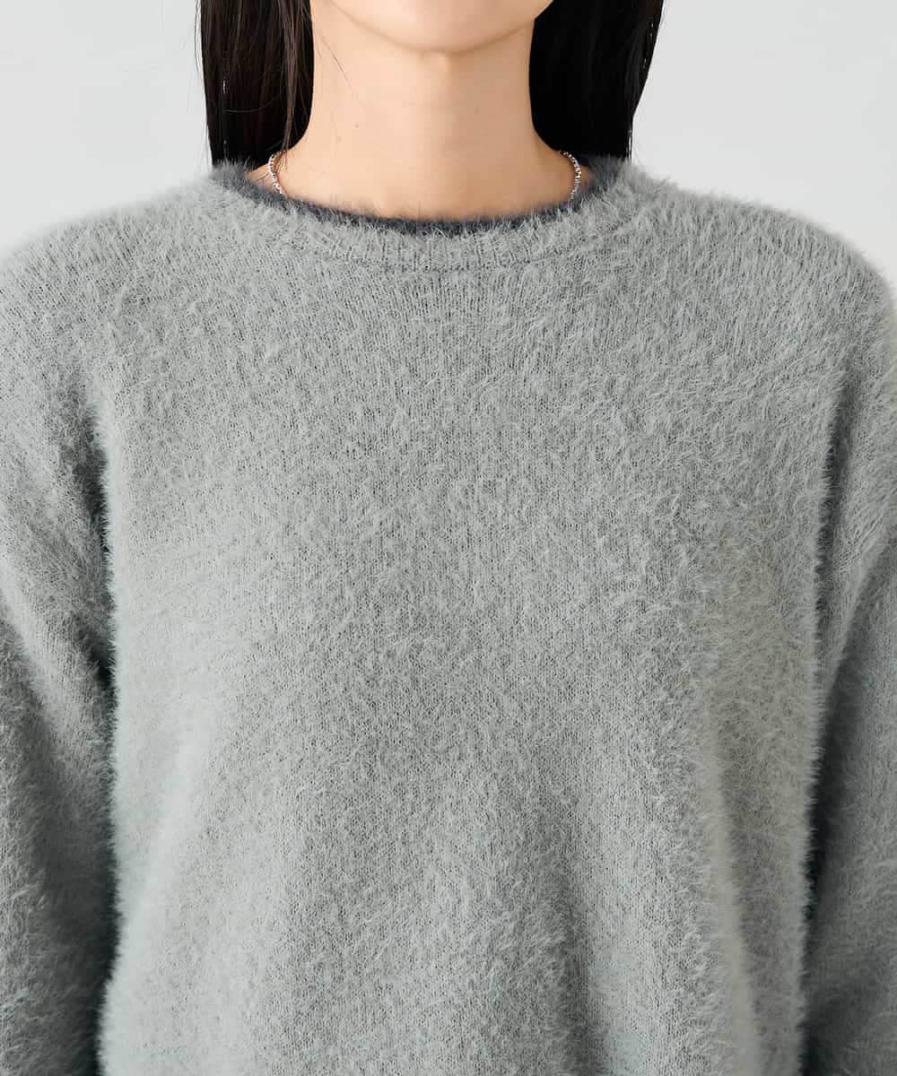 K2FLA32049 a.v.v(アー・ヴェ・ヴェ) フェザーヤーンバイカラーニット ピンク