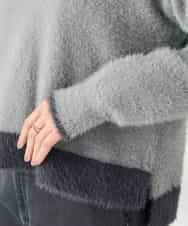 K2FLA32049 a.v.v(アー・ヴェ・ヴェ) フェザーヤーンバイカラーニット ピンク