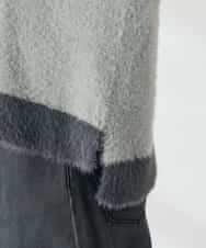 K2FLA32049 a.v.v(アー・ヴェ・ヴェ) フェザーヤーンバイカラーニット ピンク