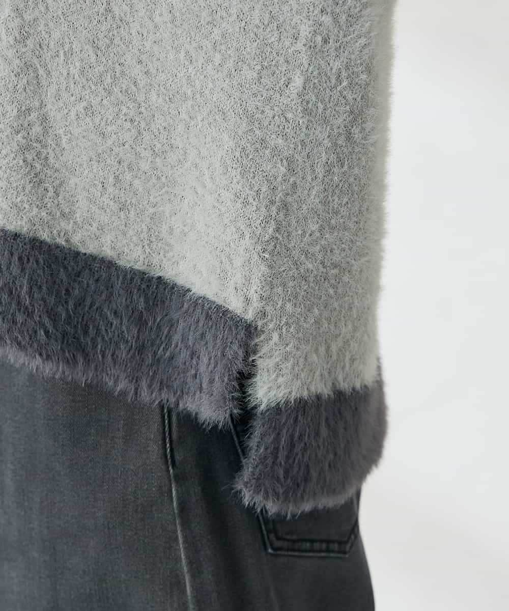 K2FLA32049 a.v.v(アー・ヴェ・ヴェ) フェザーヤーンバイカラーニット ピンク