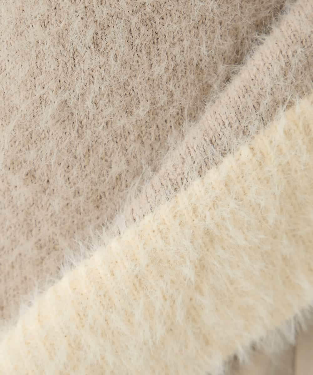 K2FLA32049 a.v.v(アー・ヴェ・ヴェ) フェザーヤーンバイカラーニット ピンク