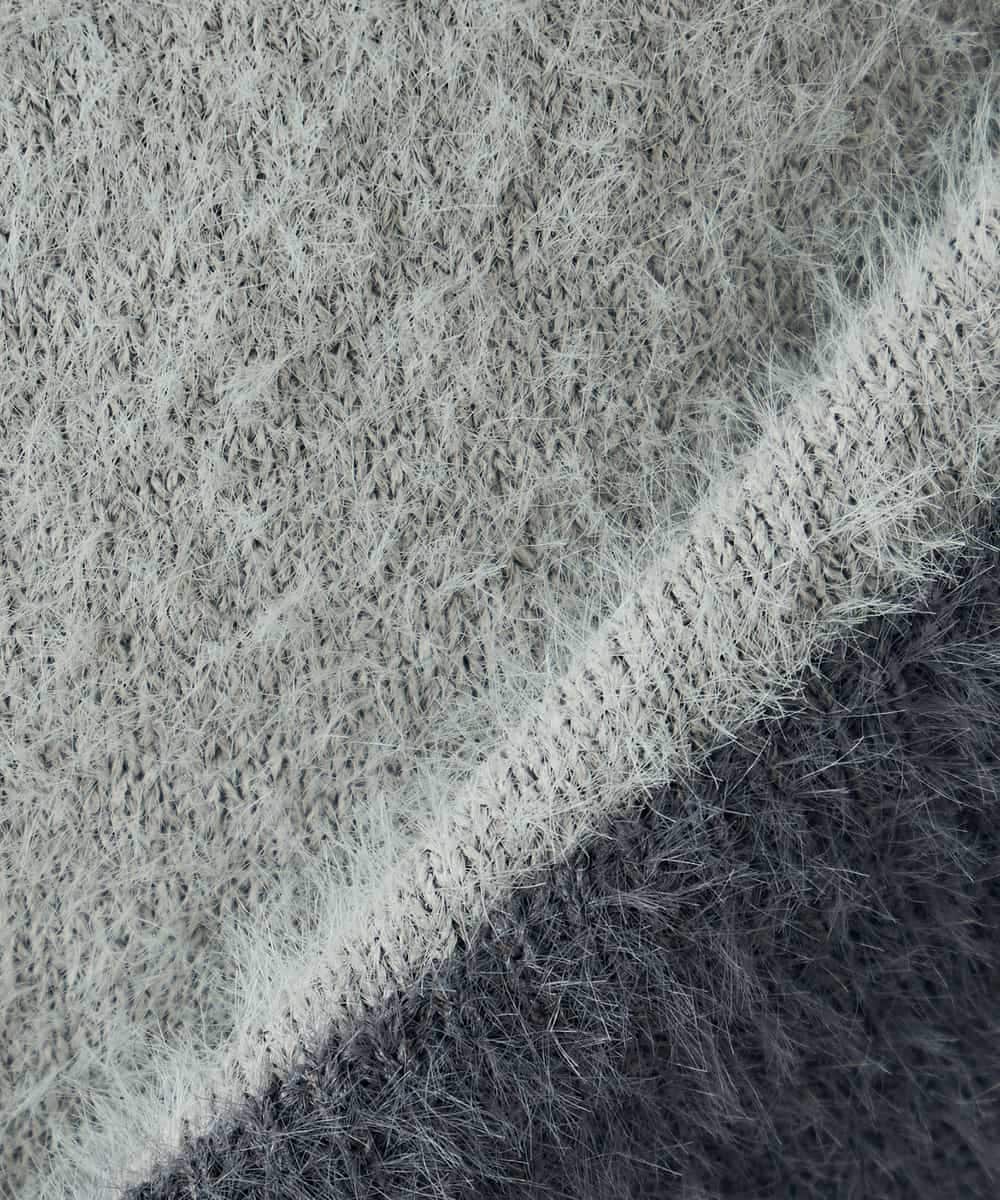 K2FLA32049 a.v.v(アー・ヴェ・ヴェ) フェザーヤーンバイカラーニット ピンク