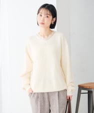 K2FLD22059 a.v.v(アー・ヴェ・ヴェ) レースネック ニット アイボリー