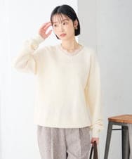 K2FLD22059 a.v.v(アー・ヴェ・ヴェ) レースネック ニット アイボリー