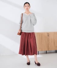 K2FLD22059 a.v.v(アー・ヴェ・ヴェ) レースネック ニット グレー