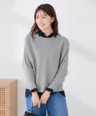 K2FLD37049 a.v.v(アー・ヴェ・ヴェ) バックパール ショート丈 ニット レッド