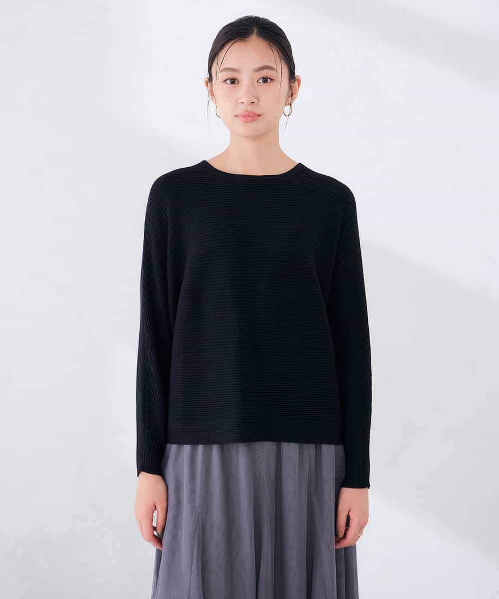 K2FLD37049 a.v.v(アー・ヴェ・ヴェ) バックパール ショート丈 ニット レッド