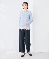 K2FLD42049 a.v.v(アー・ヴェ・ヴェ) ボートネック 編み柄 ニット ブラック