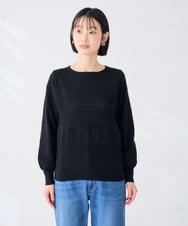 K2FLD42049 a.v.v(アー・ヴェ・ヴェ) ボートネック 編み柄 ニット ブラック