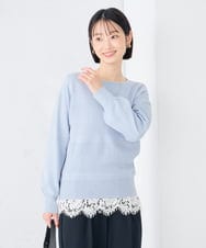 K2FLD42049 a.v.v(アー・ヴェ・ヴェ) ボートネック 編み柄 ニット ブラック