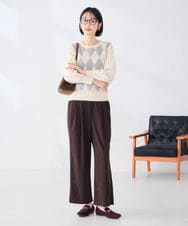 K2FLD44054 a.v.v(アー・ヴェ・ヴェ) フェザー アーガイル柄 ニット ベージュ