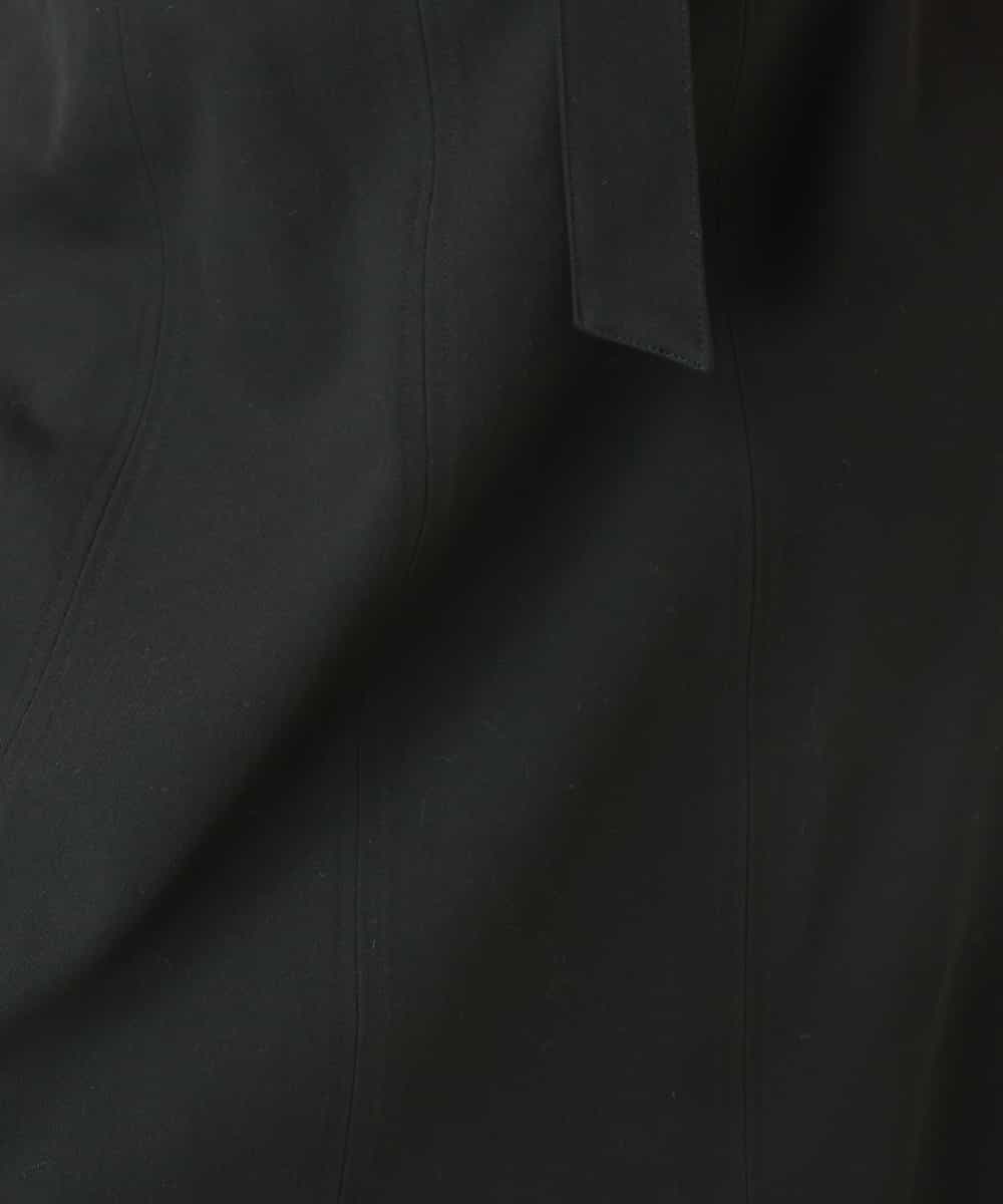 K2HAS25059 a.v.v(アー・ヴェ・ヴェ) 【裏起毛/洗える】ベルト付ステッチフレアスカート ブラック