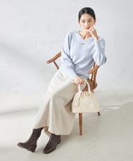 K2HBA09049 a.v.v(アー・ヴェ・ヴェ) 【洗える】ウール調フレアスカート ブラック