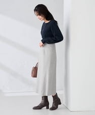 K2HBD15059 a.v.v(アー・ヴェ・ヴェ) 【洗える/ストレッチ】ウールライクジャージマーメイドスカート ベージュ