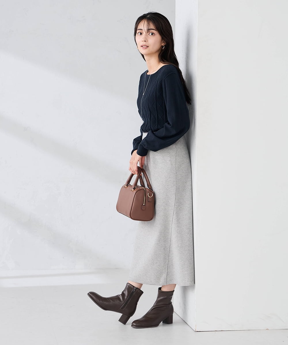 K2HBD15059 a.v.v(アー・ヴェ・ヴェ) 【洗える/ストレッチ】ウールライクジャージマーメイドスカート ベージュ