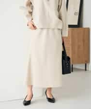 K2HBD15059 a.v.v(アー・ヴェ・ヴェ) 【洗える/ストレッチ】ウールライクジャージマーメイドスカート ベージュ