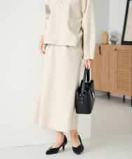 K2HBD15059 a.v.v(アー・ヴェ・ヴェ) 【洗える/ストレッチ】ウールライクジャージマーメイドスカート ベージュ