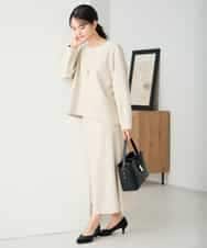 K2HBD15059 a.v.v(アー・ヴェ・ヴェ) 【洗える/ストレッチ】ウールライクジャージマーメイドスカート ベージュ