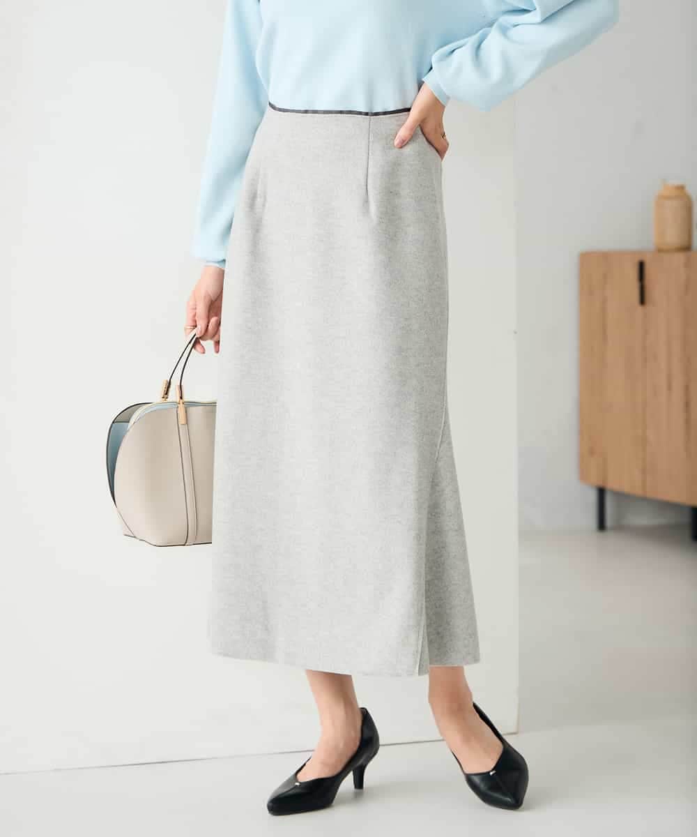 K2HBD15059 a.v.v(アー・ヴェ・ヴェ) 【洗える/ストレッチ】ウールライクジャージマーメイドスカート ベージュ