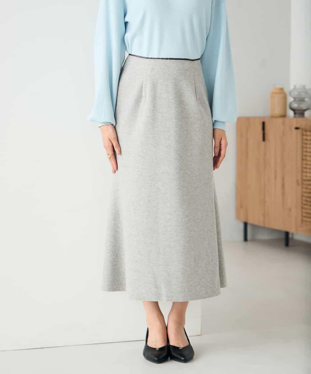 K2HBD15059 a.v.v(アー・ヴェ・ヴェ) 【洗える/ストレッチ】ウールライクジャージマーメイドスカート ベージュ