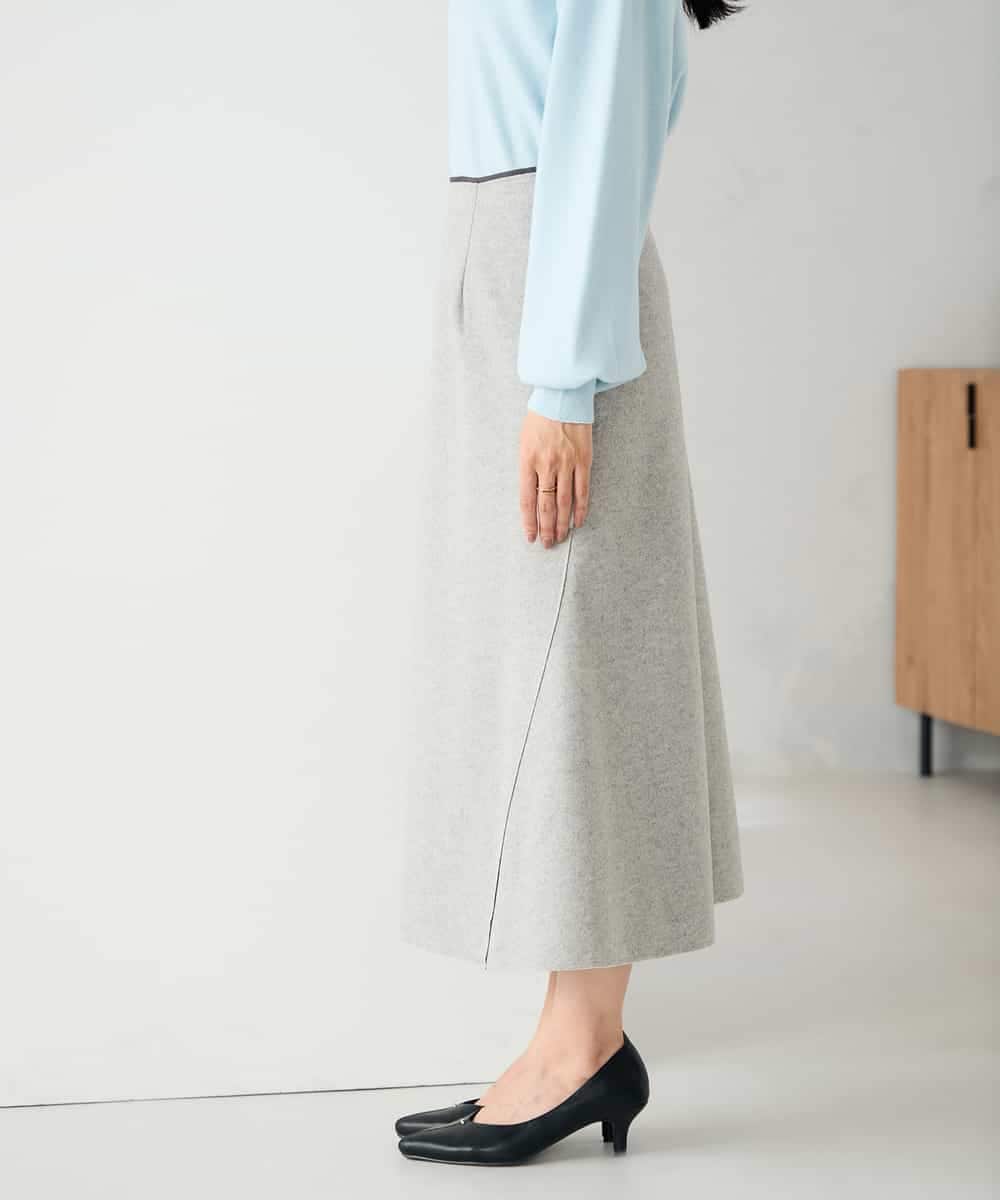 K2HBD15059 a.v.v(アー・ヴェ・ヴェ) 【洗える/ストレッチ】ウールライクジャージマーメイドスカート ベージュ