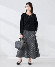 K2HBD16059 a.v.v(アー・ヴェ・ヴェ) 箔ドットフレアスカート ダークグレー