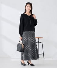 K2HBD16059 a.v.v(アー・ヴェ・ヴェ) 箔ドットフレアスカート ダークグレー