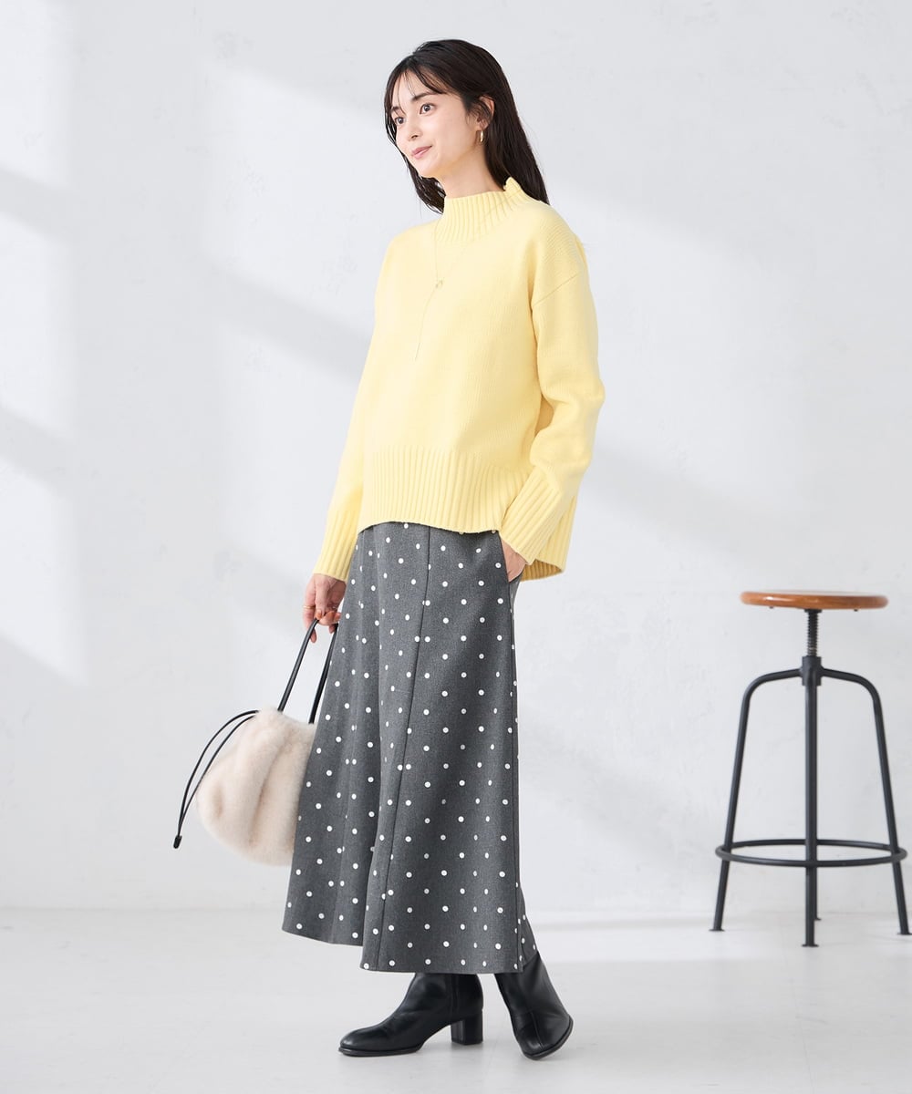 K2HBD16059 a.v.v(アー・ヴェ・ヴェ) 箔ドットフレアスカート ダークグレー