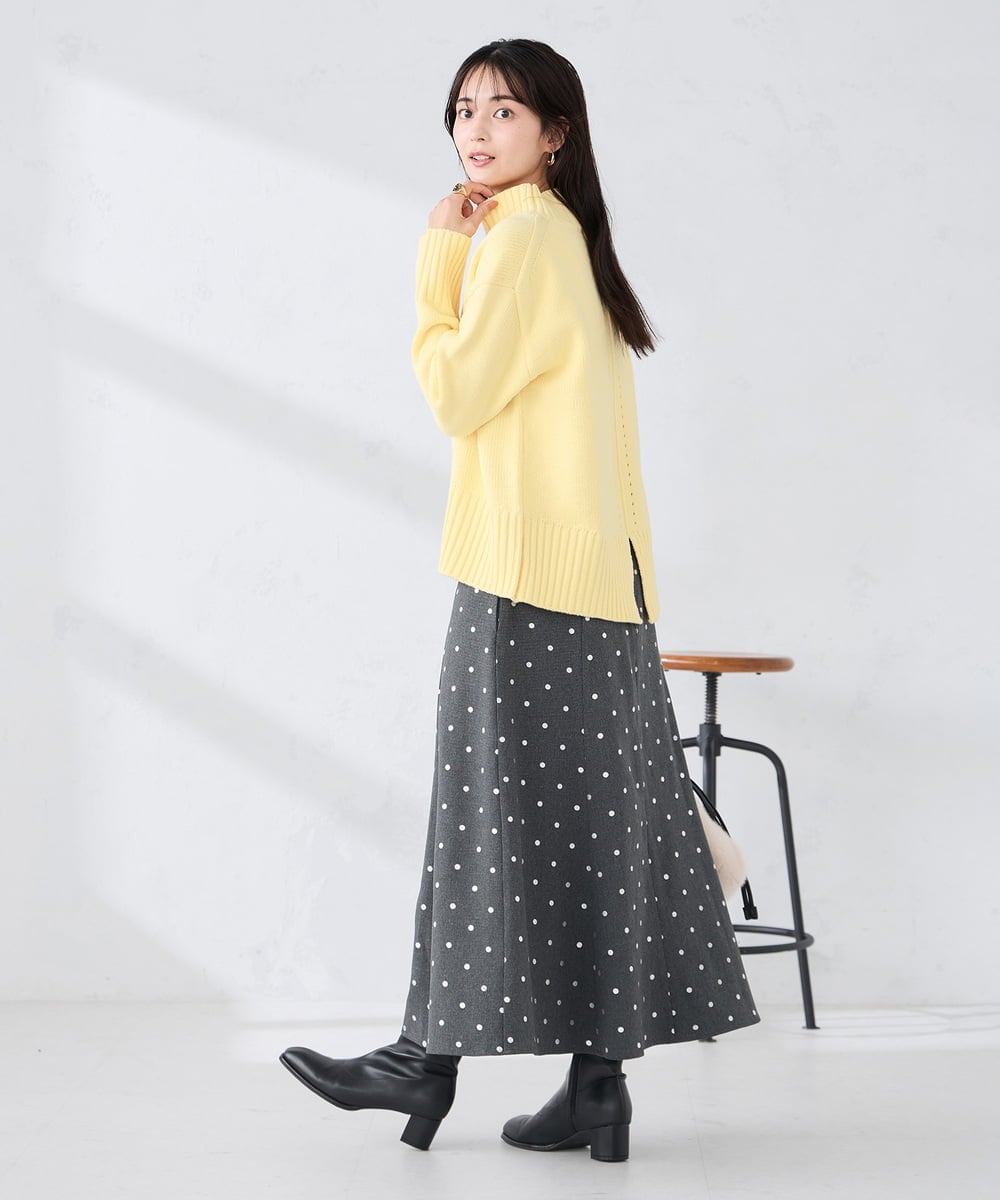 K2HBD16059 a.v.v(アー・ヴェ・ヴェ) 箔ドットフレアスカート ダークグレー