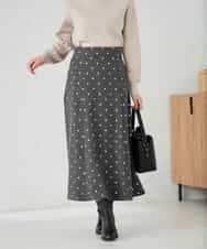 K2HBD16059 a.v.v(アー・ヴェ・ヴェ) 箔ドットフレアスカート ダークグレー