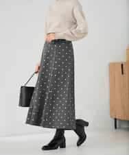 K2HBD16059 a.v.v(アー・ヴェ・ヴェ) 箔ドットフレアスカート ダークグレー