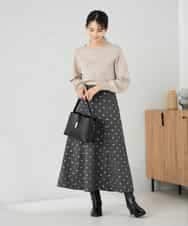 K2HBD16059 a.v.v(アー・ヴェ・ヴェ) 箔ドットフレアスカート ダークグレー