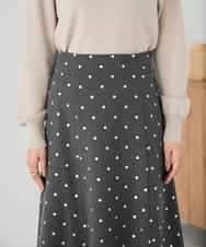 K2HBD16059 a.v.v(アー・ヴェ・ヴェ) 箔ドットフレアスカート ダークグレー
