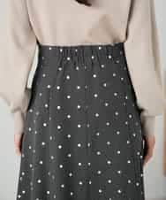 K2HBD16059 a.v.v(アー・ヴェ・ヴェ) 箔ドットフレアスカート ダークグレー