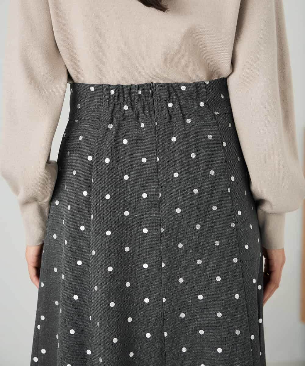 K2HBD16059 a.v.v(アー・ヴェ・ヴェ) 箔ドットフレアスカート ダークグレー