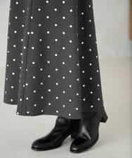 K2HBD16059 a.v.v(アー・ヴェ・ヴェ) 箔ドットフレアスカート ダークグレー