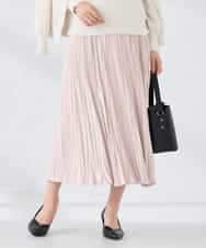 K2HBD17059 a.v.v(アー・ヴェ・ヴェ) 【洗える】フェイクスエードランダムプリーツスカート ピンク