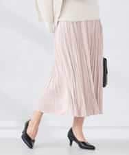 K2HBD17059 a.v.v(アー・ヴェ・ヴェ) 【洗える】フェイクスエードランダムプリーツスカート ピンク