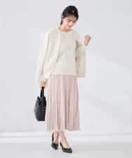 K2HBD17059 a.v.v(アー・ヴェ・ヴェ) 【洗える】フェイクスエードランダムプリーツスカート ピンク