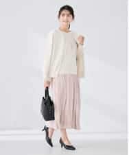 K2HBD17059 a.v.v(アー・ヴェ・ヴェ) 【洗える】フェイクスエードランダムプリーツスカート ピンク