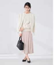 K2HBD17059 a.v.v(アー・ヴェ・ヴェ) 【洗える】フェイクスエードランダムプリーツスカート ピンク