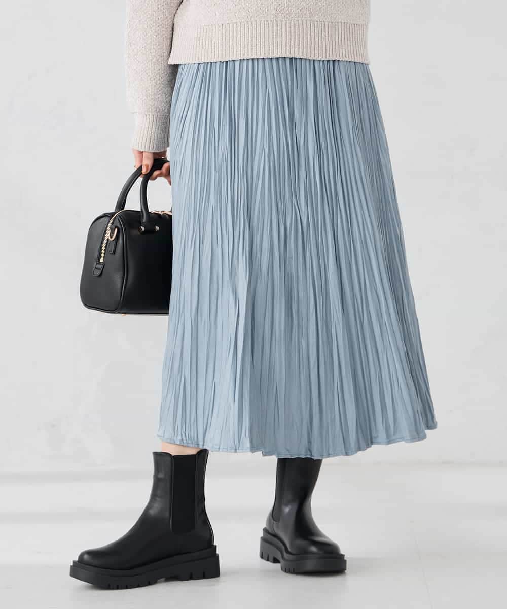 K2HBD17059 a.v.v(アー・ヴェ・ヴェ) 【洗える】フェイクスエードランダムプリーツスカート ピンク