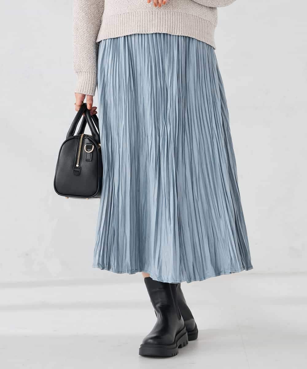 K2HBD17059 a.v.v(アー・ヴェ・ヴェ) 【洗える】フェイクスエードランダムプリーツスカート ピンク