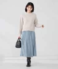 K2HBD17059 a.v.v(アー・ヴェ・ヴェ) 【洗える】フェイクスエードランダムプリーツスカート ピンク