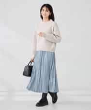 K2HBD17059 a.v.v(アー・ヴェ・ヴェ) 【洗える】フェイクスエードランダムプリーツスカート ピンク