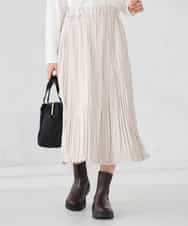 K2HBD17059 a.v.v(アー・ヴェ・ヴェ) 【洗える】フェイクスエードランダムプリーツスカート ピンク