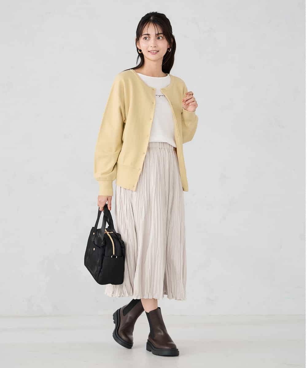 K2HBD17059 a.v.v(アー・ヴェ・ヴェ) 【洗える】フェイクスエードランダムプリーツスカート ピンク