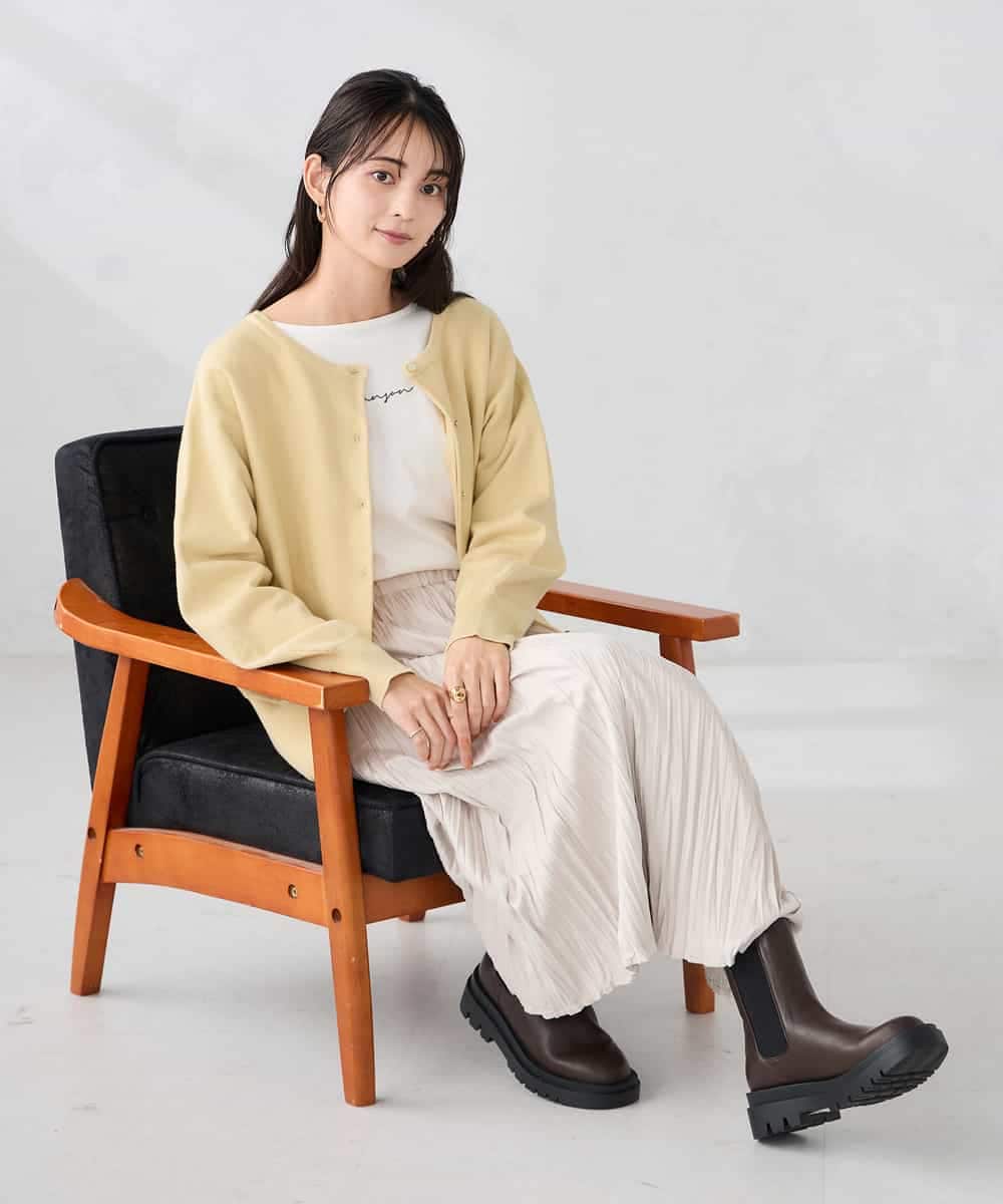 K2HBD17059 a.v.v(アー・ヴェ・ヴェ) 【洗える】フェイクスエードランダムプリーツスカート ピンク